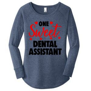 One Sweet Dental Assistant Funny Valentines Day Gift Women's Perfect Tri Tunic Long Sleeve Shirt