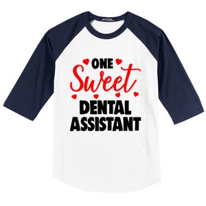 One Sweet Dental Assistant Funny Valentines Day Gift Baseball Sleeve Shirt