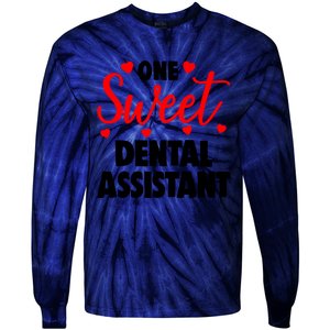 One Sweet Dental Assistant Funny Valentines Day Gift Tie-Dye Long Sleeve Shirt