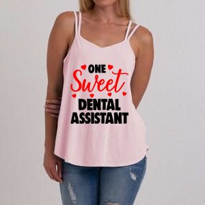 One Sweet Dental Assistant Funny Valentines Day Gift Women's Strappy Tank