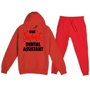 One Sweet Dental Assistant Funny Valentines Day Gift Premium Hooded Sweatsuit Set