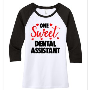 One Sweet Dental Assistant Funny Valentines Day Gift Women's Tri-Blend 3/4-Sleeve Raglan Shirt