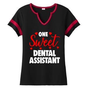 One Sweet Dental Assistangift Funny Valentines Day Gift Ladies Halftime Notch Neck Tee