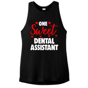 One Sweet Dental Assistangift Funny Valentines Day Gift Ladies PosiCharge Tri-Blend Wicking Tank