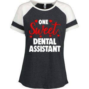 One Sweet Dental Assistangift Funny Valentines Day Gift Enza Ladies Jersey Colorblock Tee