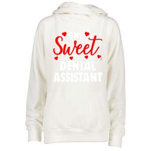 One Sweet Dental Assistangift Funny Valentines Day Gift Womens Funnel Neck Pullover Hood