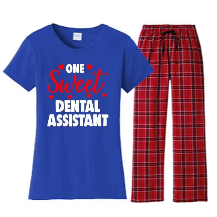 One Sweet Dental Assistangift Funny Valentines Day Gift Women's Flannel Pajama Set