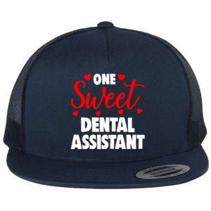 One Sweet Dental Assistangift Funny Valentines Day Gift Flat Bill Trucker Hat