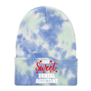 One Sweet Dental Assistangift Funny Valentines Day Gift Tie Dye 12in Knit Beanie