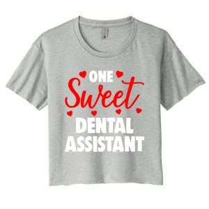 One Sweet Dental Assistangift Funny Valentines Day Gift Women's Crop Top Tee