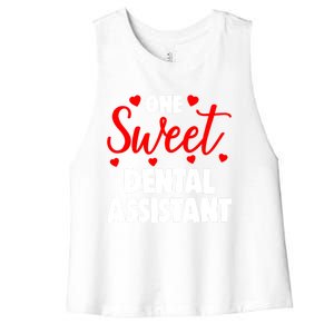 One Sweet Dental Assistangift Funny Valentines Day Gift Women's Racerback Cropped Tank