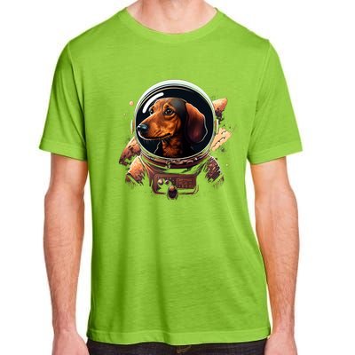 Outer Space Dachshund On Galaxy Astronaut Dachshund Great Gift Adult ChromaSoft Performance T-Shirt