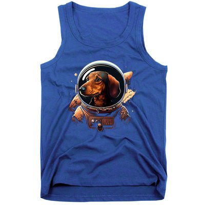 Outer Space Dachshund On Galaxy Astronaut Dachshund Great Gift Tank Top