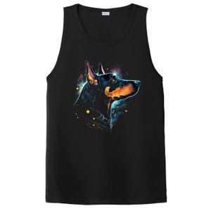 Outer Space Dobern On Galaxy Astronaut Dobern Gift PosiCharge Competitor Tank