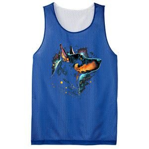 Outer Space Dobern On Galaxy Astronaut Dobern Gift Mesh Reversible Basketball Jersey Tank