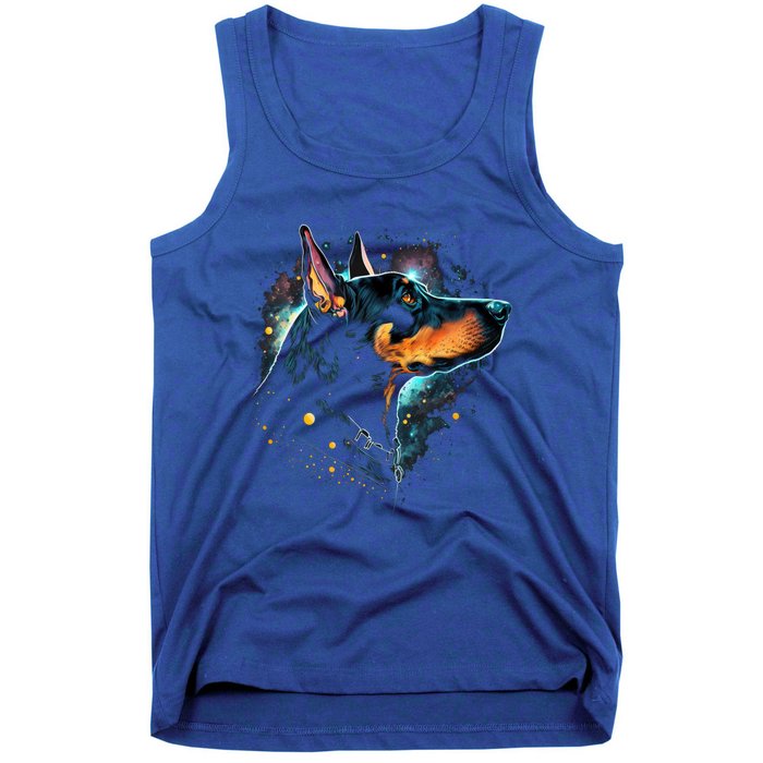 Outer Space Dobern On Galaxy Astronaut Dobern Gift Tank Top