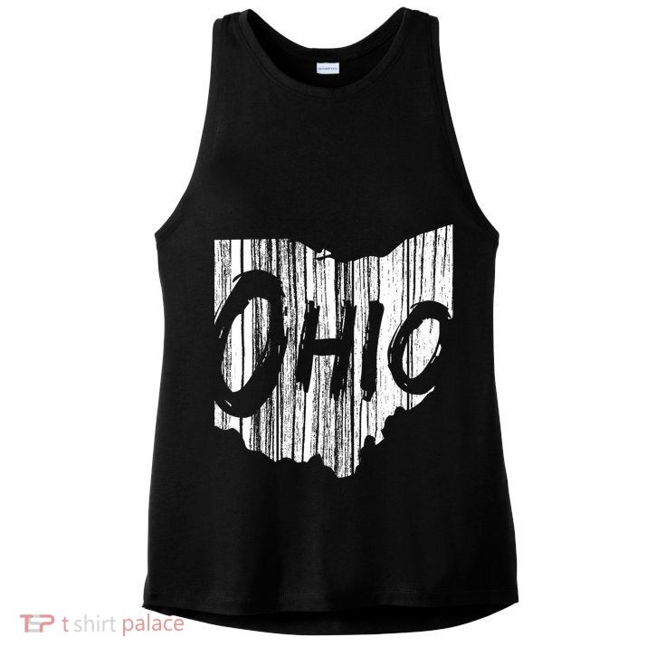 Ohio State Distressed Ladies PosiCharge Tri-Blend Wicking Tank