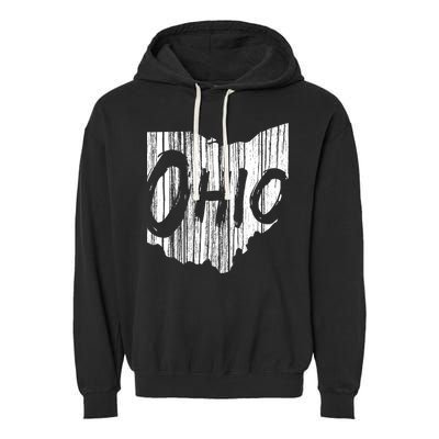 Ohio State Distressed Garment-Dyed Fleece Hoodie