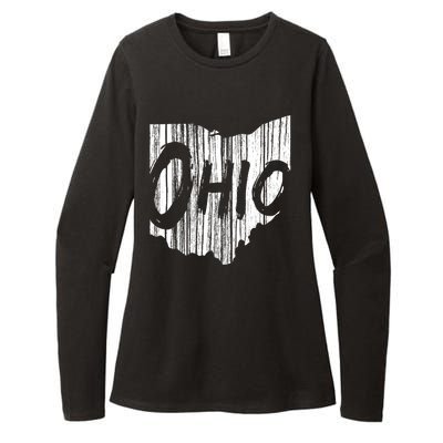 Ohio State Distressed Womens CVC Long Sleeve Shirt