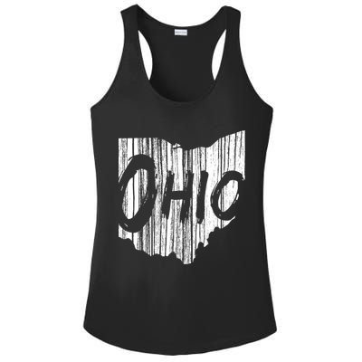 Ohio State Distressed Ladies PosiCharge Competitor Racerback Tank