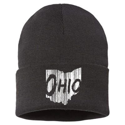 Ohio State Distressed Sustainable Knit Beanie