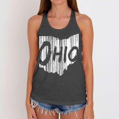 Ohio State Distressed Women's Knotted Racerback Tank