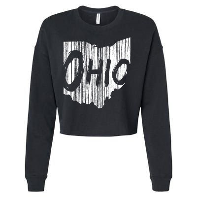 Ohio State Distressed Cropped Pullover Crew