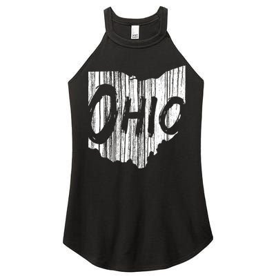 Ohio State Distressed Women's Perfect Tri Rocker Tank