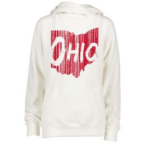 Ohio State Distressed Womens Funnel Neck Pullover Hood