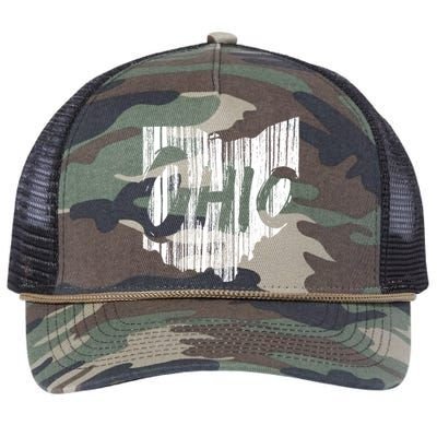 Ohio State Distressed Retro Rope Trucker Hat Cap