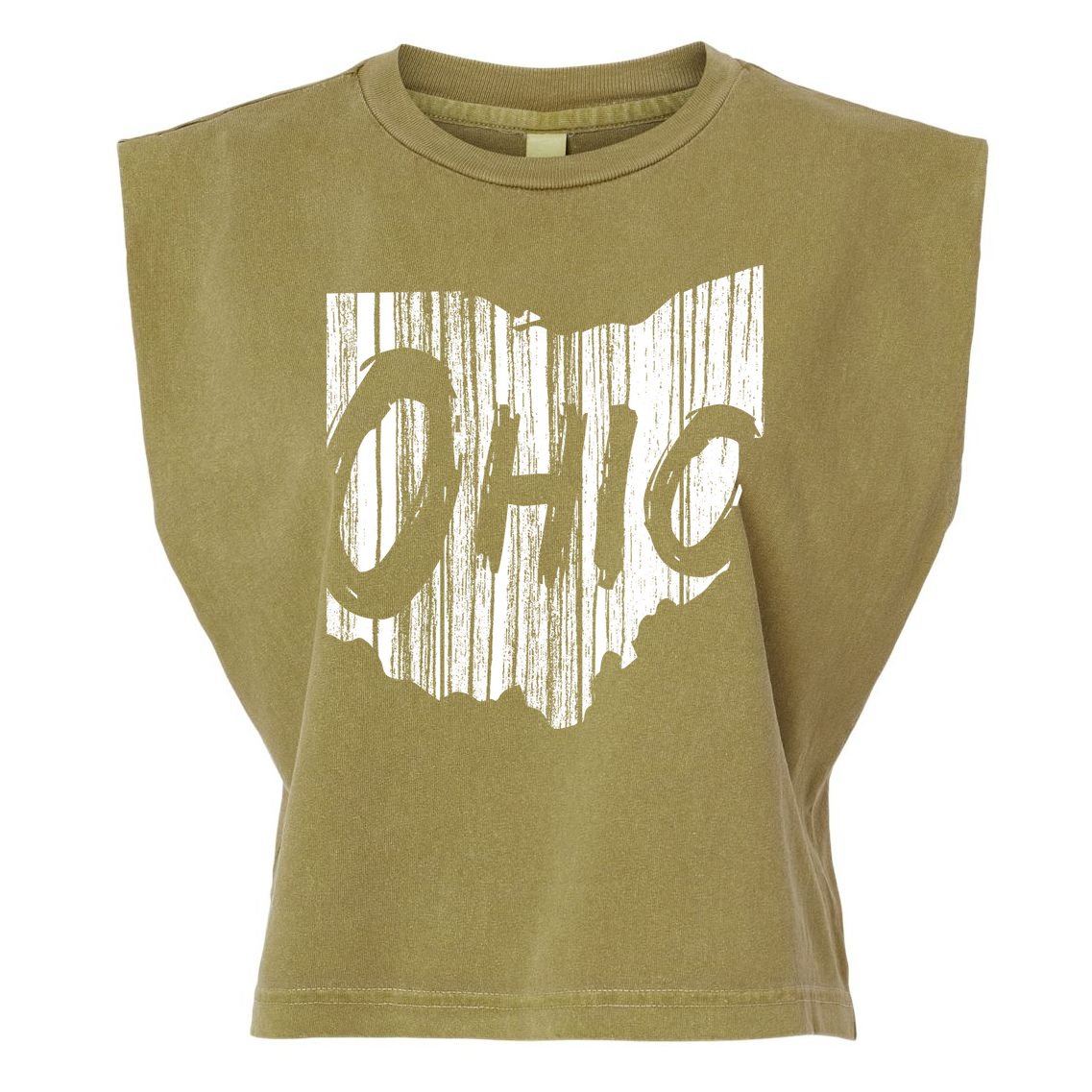 Ohio State Distressed Garment-Dyed Women's Muscle Tee