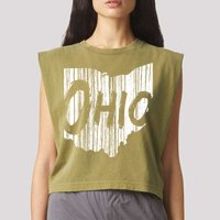 Ohio State Distressed Garment-Dyed Women's Muscle Tee