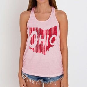 Ohio State Distressed Women's Knotted Racerback Tank