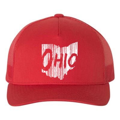 Ohio State Distressed Yupoong Adult 5-Panel Trucker Hat