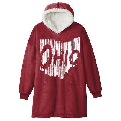 Ohio State Distressed Hooded Wearable Blanket