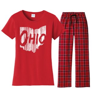 Ohio State Distressed Women's Flannel Pajama Set