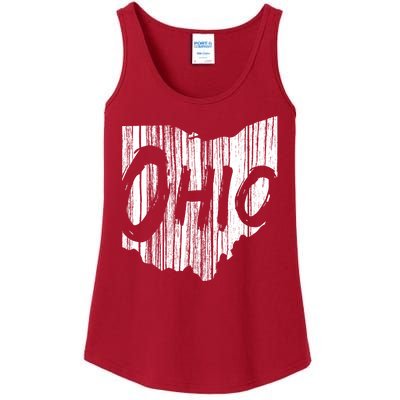 Ohio State Distressed Ladies Essential Tank