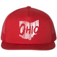 Ohio State Distressed Flat Bill Trucker Hat