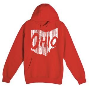 Ohio State Distressed Premium Pullover Hoodie