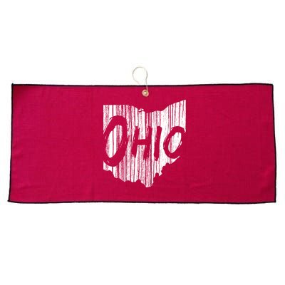 Ohio State Distressed Large Microfiber Waffle Golf Towel