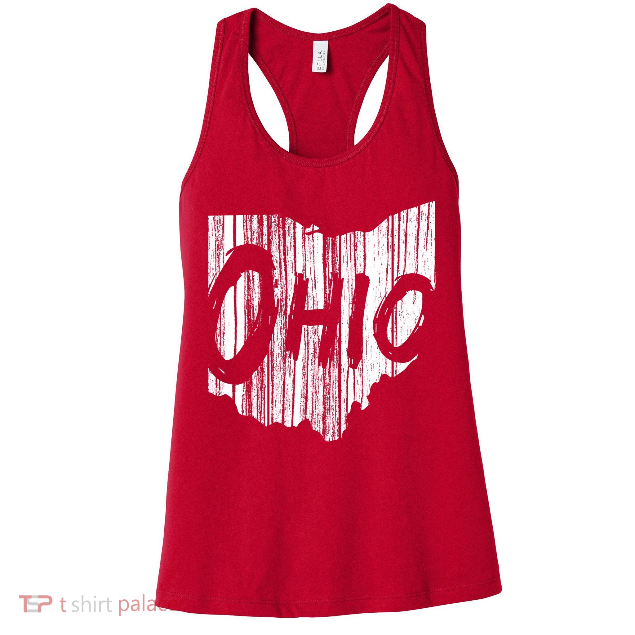 Ohio State Distressed Womens Tank Top