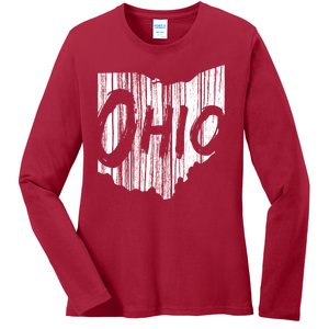 Ohio State Distressed Ladies Long Sleeve Shirt