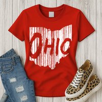 Ohio State Distressed Womens T-Shirt
