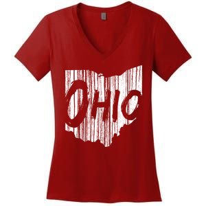 Ohio State Distressed Women's V-Neck T-Shirt