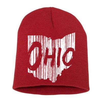 Ohio State Distressed Short Acrylic Beanie