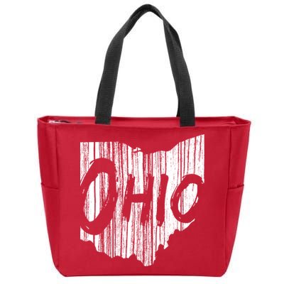 Ohio State Distressed Zip Tote Bag