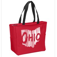 Ohio State Distressed Zip Tote Bag