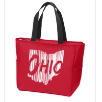 Ohio State Distressed Zip Tote Bag