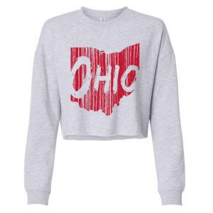 Ohio State Distressed Cropped Pullover Crew