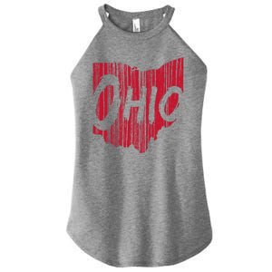 Ohio State Distressed Women's Perfect Tri Rocker Tank